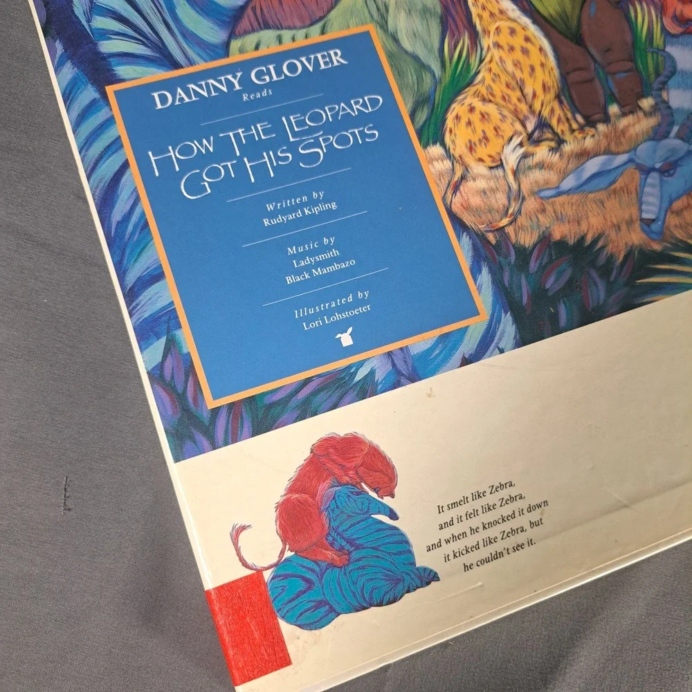 VTG How The Leopard Got His Spots Danny‎ Glover Book Cassette Kipling 1989